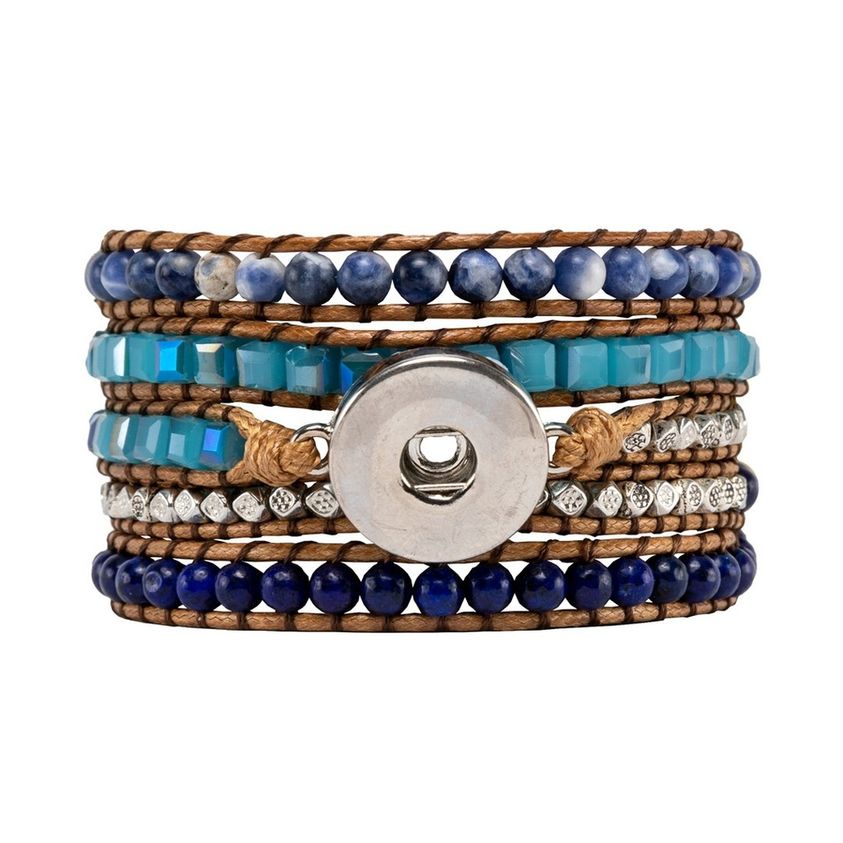 Message Bracelet Wrap with natural stones