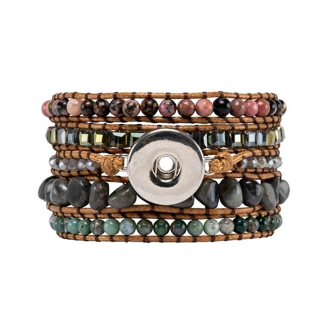 Message Bracelet Wrap with natural stones