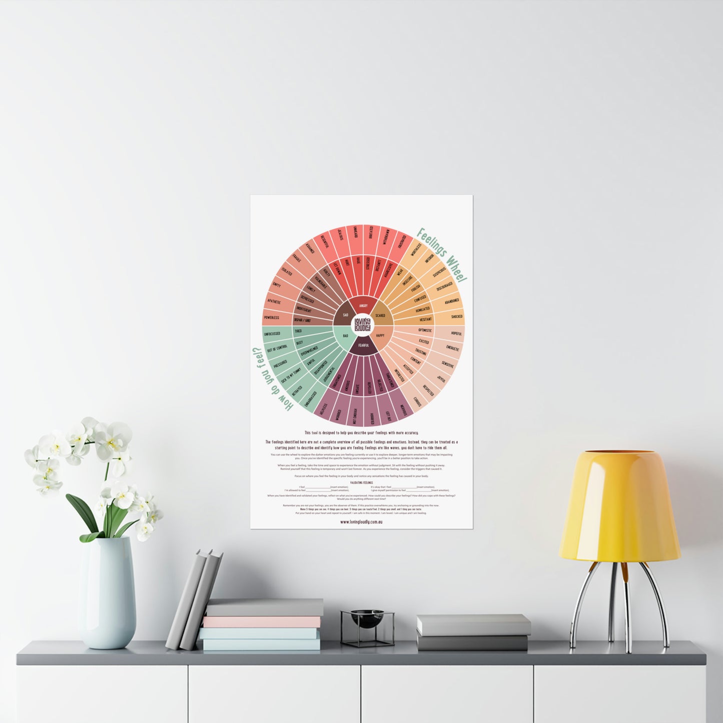 Feelings Wheel Tool by Loving Loudly