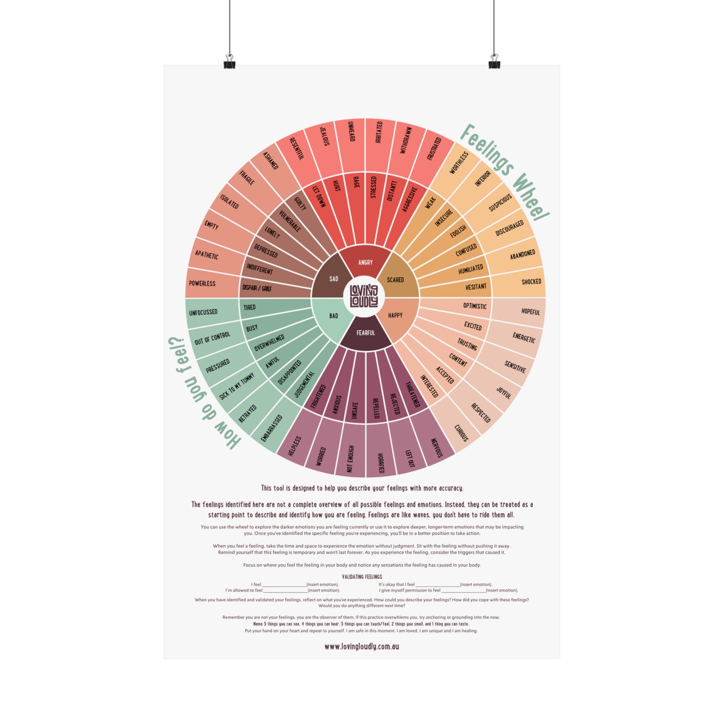 Feelings Wheel Tool by Loving Loudly