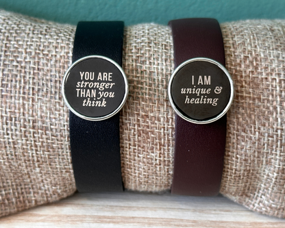 Message Bracelet on Genuine Leather